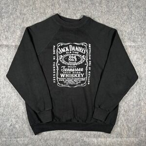 Vintage Jack Daniels Sweatshirt Black Men's Large 1980s USA Tennessee Raglan